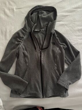 The North Face Gray Hooded Fleece Jacket